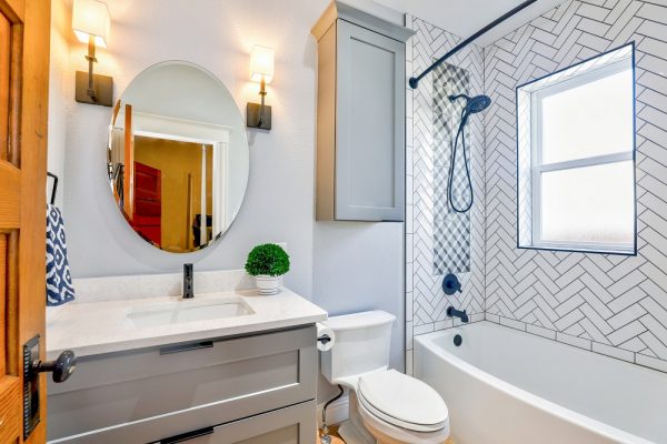 bathroom with wood in a Colorado home